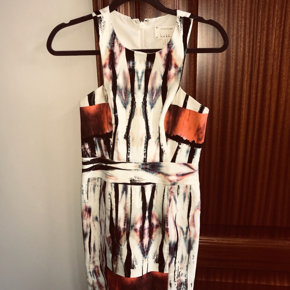 Denim material water color dress